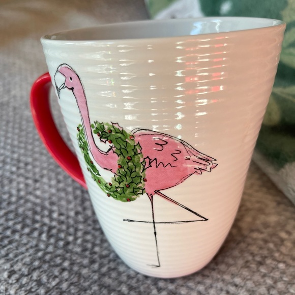 Pink Christmas Flamingo Ceramic Coffee Mug NWT Prima Design - Picture 3 of 6